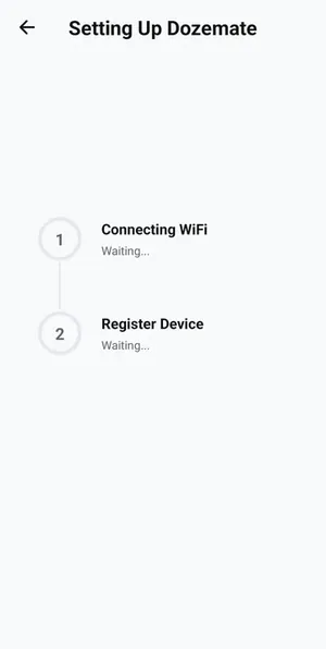 Setting Up Dozemate: connecting Wi-Fi and registering the device